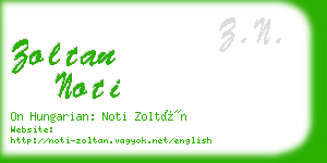 zoltan noti business card